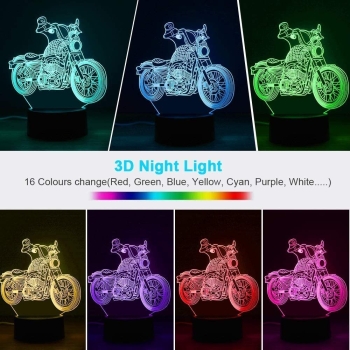 Lampka nocna 3D z pilotem - motocykl [23040000780]